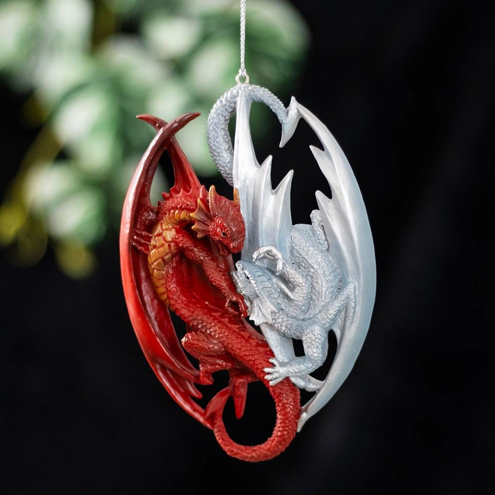 Something Different - Fire and Ice Dragon Hanging Ornament by Anne Stokes Wall decoration - Multicolours